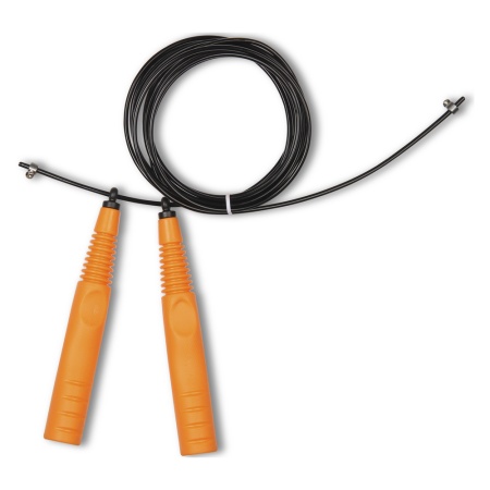 Купить Скакалка высокооборотная Кроссфит стальной шнур в оплетке 2.9 м чёрно-оранжевая в Липках 